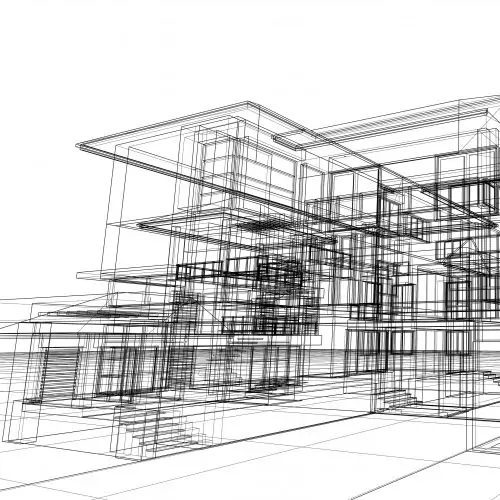 Dessin d'architecte d'un ERP tracé au crayon
